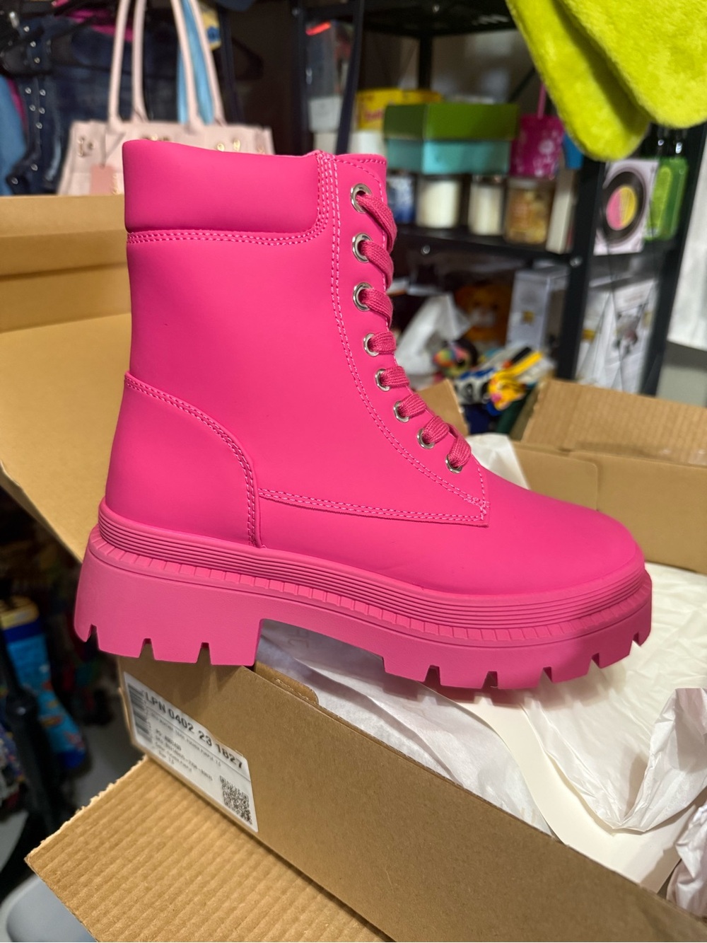 •Tevos• Fuchsia Edition Lace Up Combat Boots - Picture 7 of 8